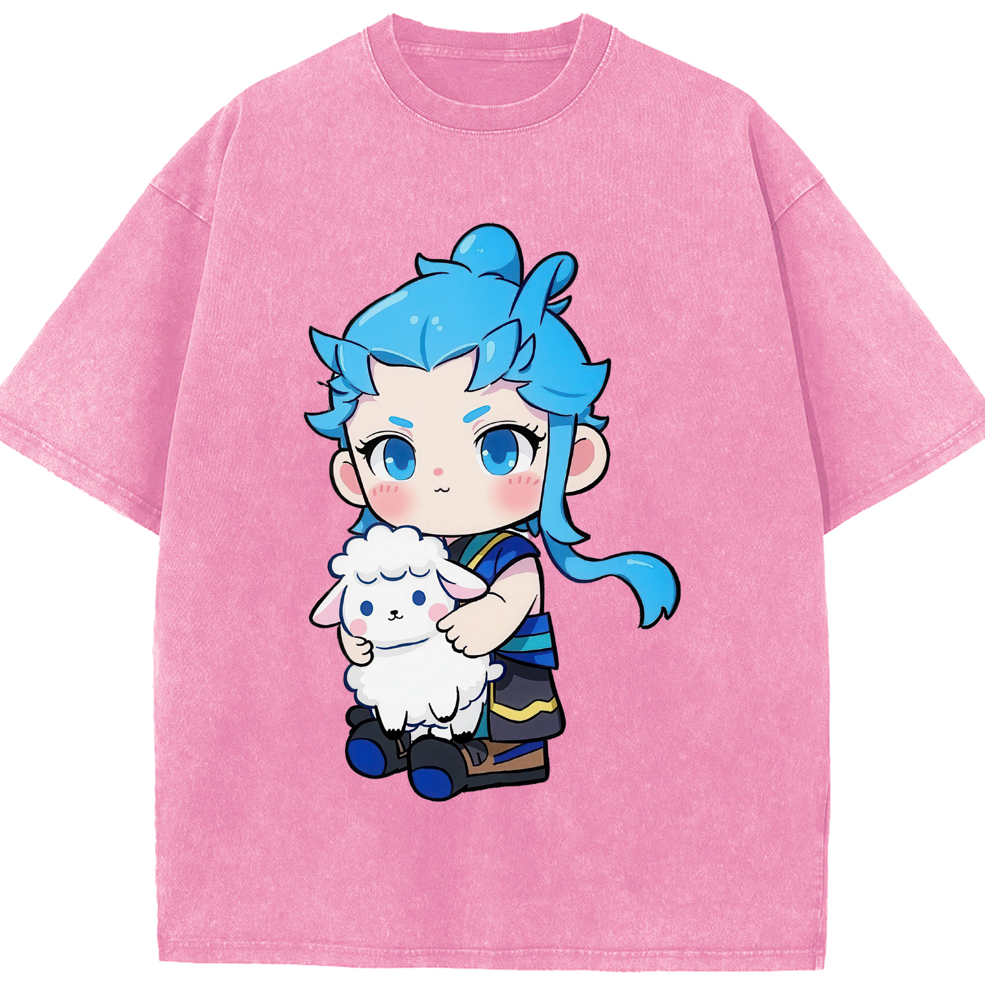 （画像用） Ne Zha 2 ナタ 魔童の大暴れ 綿100% ヴィンテージ風 半袖Tシャツ（フロントプリント）